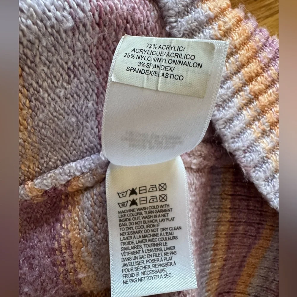 Lucky Brand Pastel Striped Open-Front Cardigan Spring Colors Layering Pockets - Picture 8 of 9